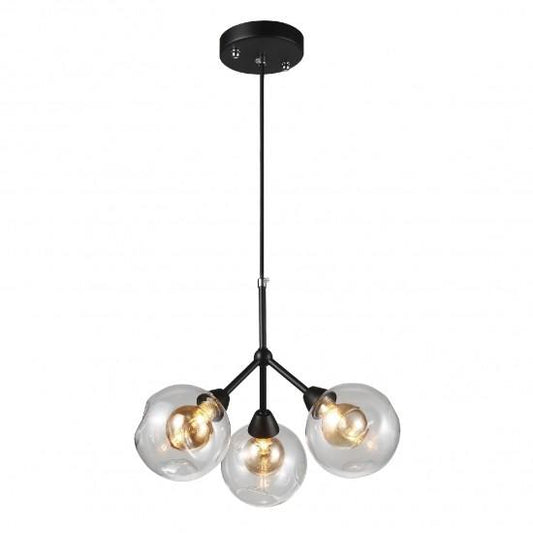 Lámpara Colgante Negra 3 Luces - Q16503-BK